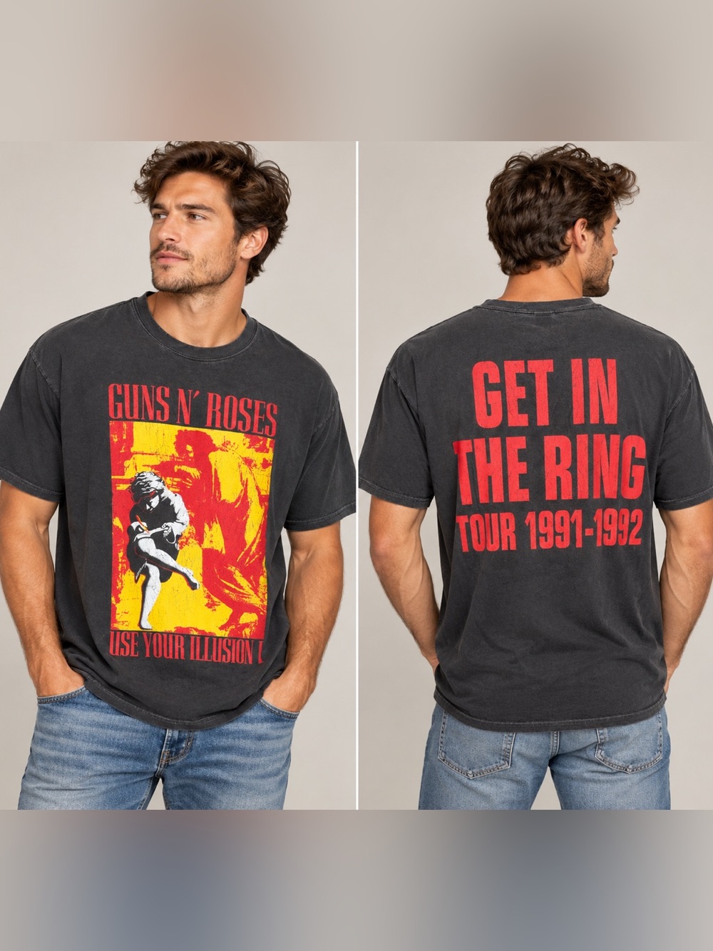 Guns N’ Roses Use Your Illusion I Get in the Ring Tour Tee Medium Oversized